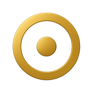 Circumpunct gold embossed 